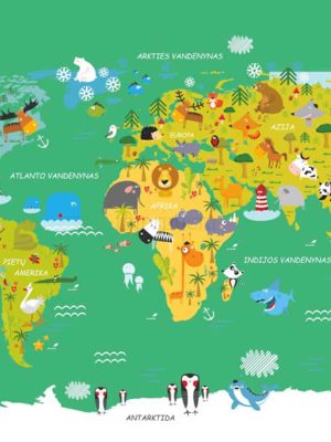 Vaikiškas žemelapis ant sienos žalias, vaikiški žemėlapiai,vaikiškas pasaulio žemėlapis vaikams5